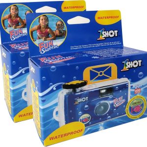 1 Shot Waterproof Disposable Camera – 35mm Underwater Camera – 27 Exposures – ASA/ISO400 Color Film – Single-Use Waterproof Camera for Vacation, Snorkeling, Watersports – 2-Pack