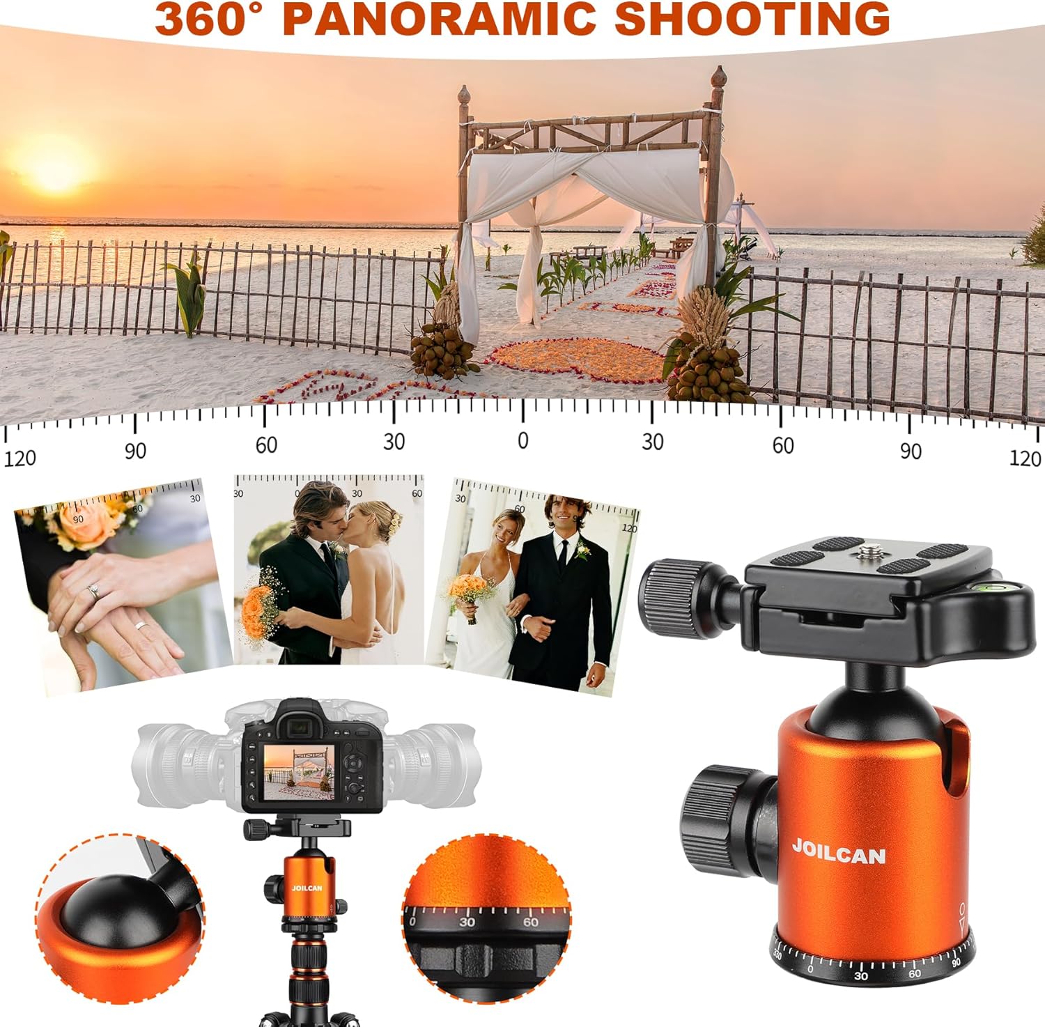 80/85 inches Heavy Duty Tripod for Camera and Phone, 85" Camera Monopod Tripods, DSLR Binoculars Spotting Scope Camcorders Video Tripod Stand, 360 Degree Ball Head, 35 lbs Loads - Image 6