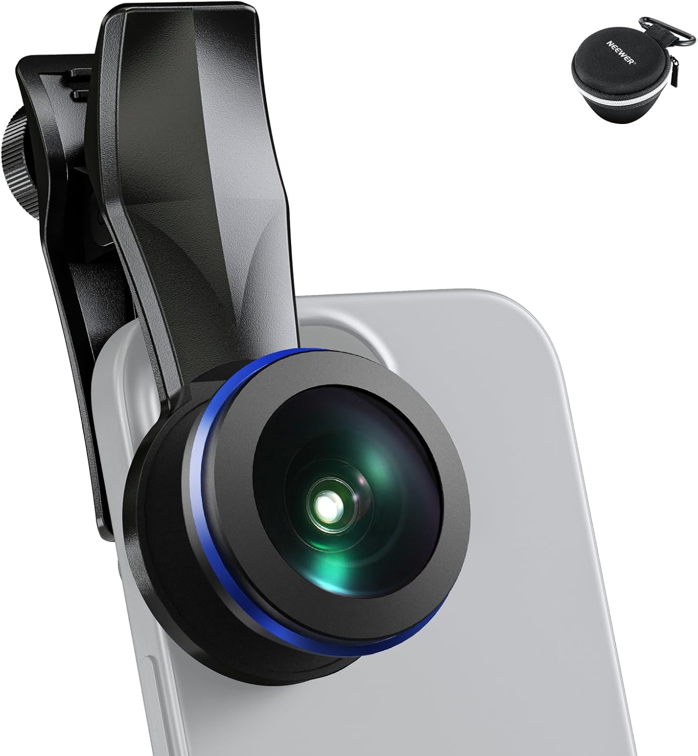 NEEWER 200° Fish Eye VR Lens with 17mm Thread Phone Lens Clip for Panoramic View, Live Streaming, Outdoor Landscape, Architecture, Compatible with iPhone 16 Pro Max S24 Ultra