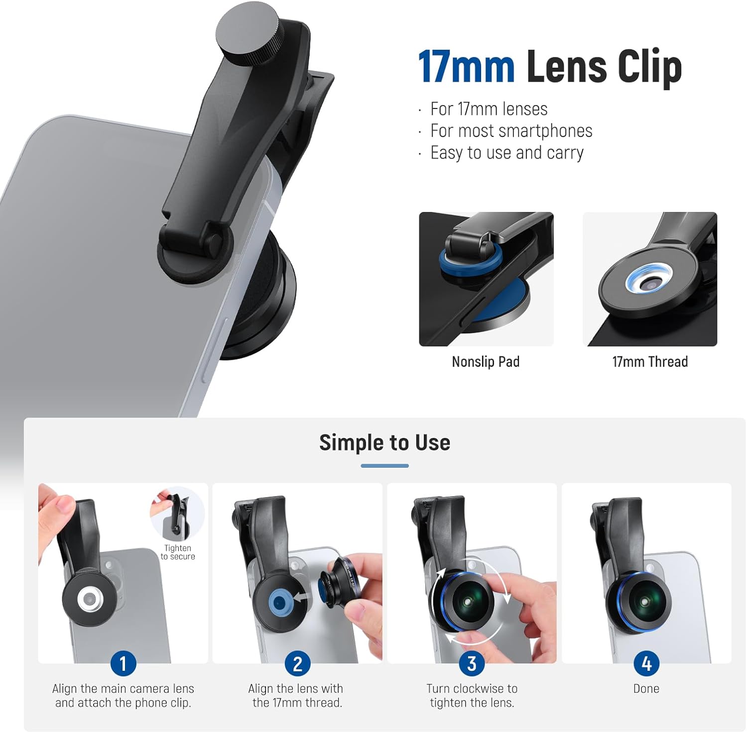 NEEWER 200° Fish Eye VR Lens with 17mm Thread Phone Lens Clip for Panoramic View, Live Streaming, Outdoor Landscape, Architecture, Compatible with iPhone 16 Pro Max S24 Ultra - Image 7