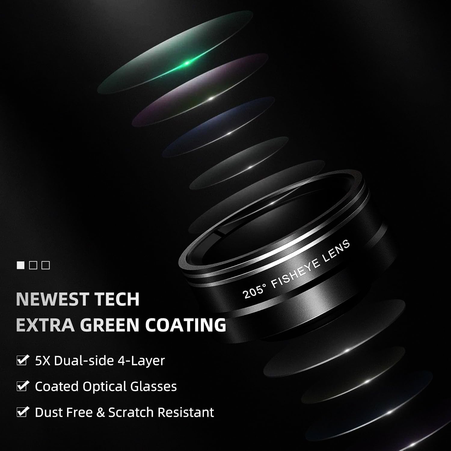 Updated COSULAN 4-in-1 Phone Camera Lens Kit, Come with 22X Telephoto Lens, 205° Fisheye Lens, 4K 0.67X Wide Angle Lens, 25X Macro Lens, Clip, and Phone Mini Tripod for iPhone and Android Phone Series - Image 6